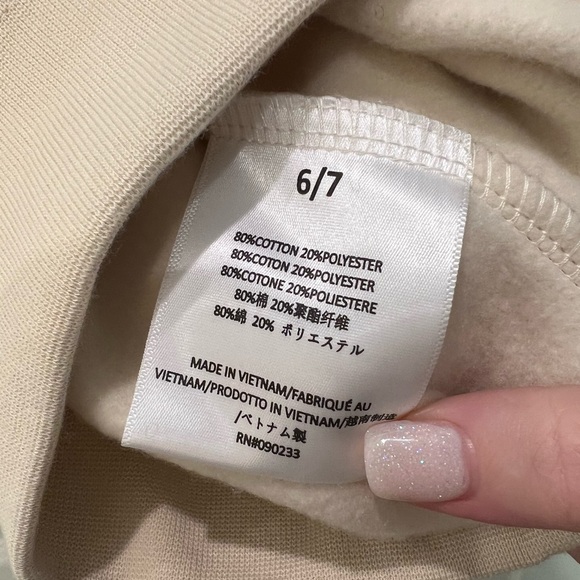 NEW ESSENTIALS FEAR OF GOD KIDS HOODIE SWEATSHIRT | 6/7 SMALL | EGGSHELL CREAM - Picture 15 of 16